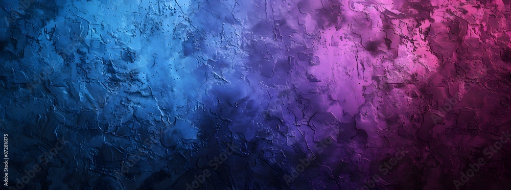 Abstract Neon Blue & Purple Gradient Concrete Texture