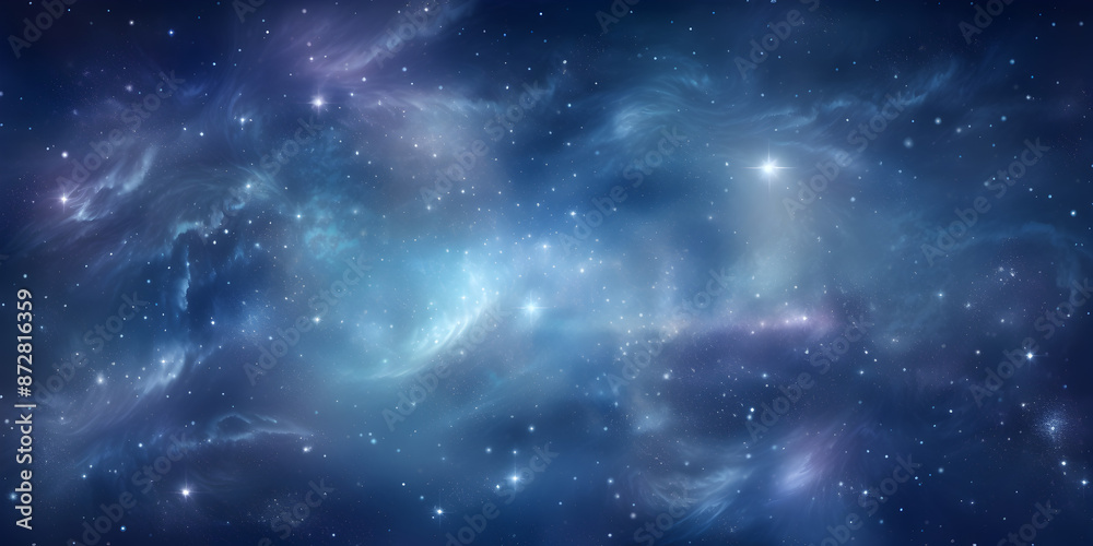 Fototapeta premium Abstract blue starfield with cosmic energy, deep space mystery and cosmetic stardust