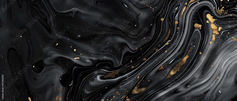 Fototapeta premium Abstract Black Marble Texture with Gold