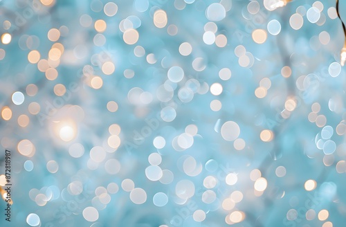 Abstract Blue Bokeh Background with Lights
