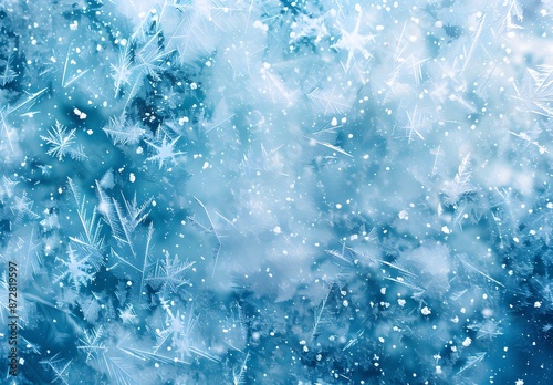 Wallpaper Mural Abstract Frozen Ice Texture with Snowflakes Torontodigital.ca