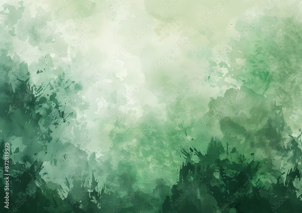 Obraz premium Abstract Green Watercolor Background With Grunge Texture
