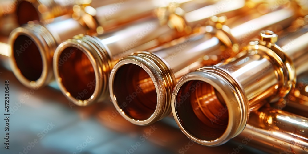 Naklejka premium Copper pipes for air conditioning
