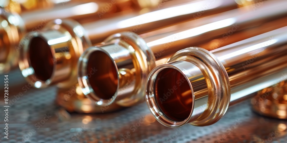 Naklejka premium Copper pipes for air conditioning