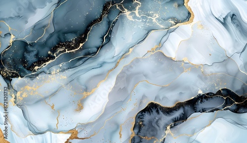 Abstract Marble Pattern with Pastel Colors and Gold Veins