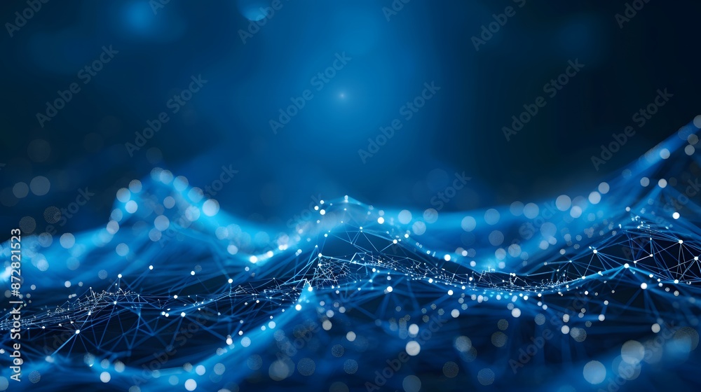Abstract Blue Digital Connection Lines and Dots Stock Illustration ...
