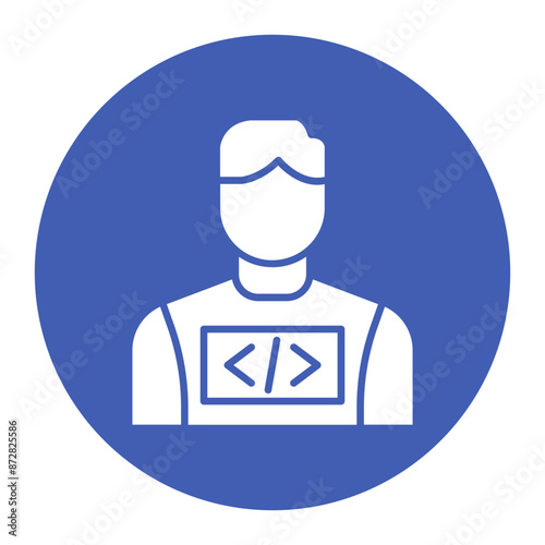 Developer Male vector icon. Can be used for No Code iconset.