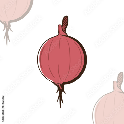 Hand-drawn colored onion icon