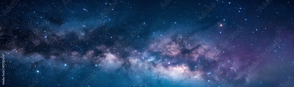 Naklejka premium Milky Way Night Sky Panoramic View