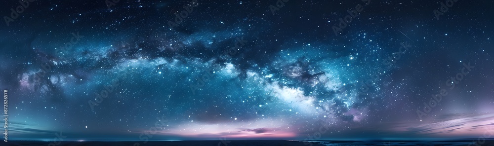 Fototapeta premium Milky Way Panorama Night Sky Stars