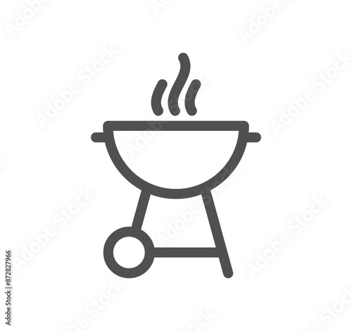 Grill related icon outline and linear vector. 