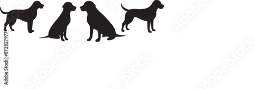 Vector black silhouette vector of a dog isolated on a white background.