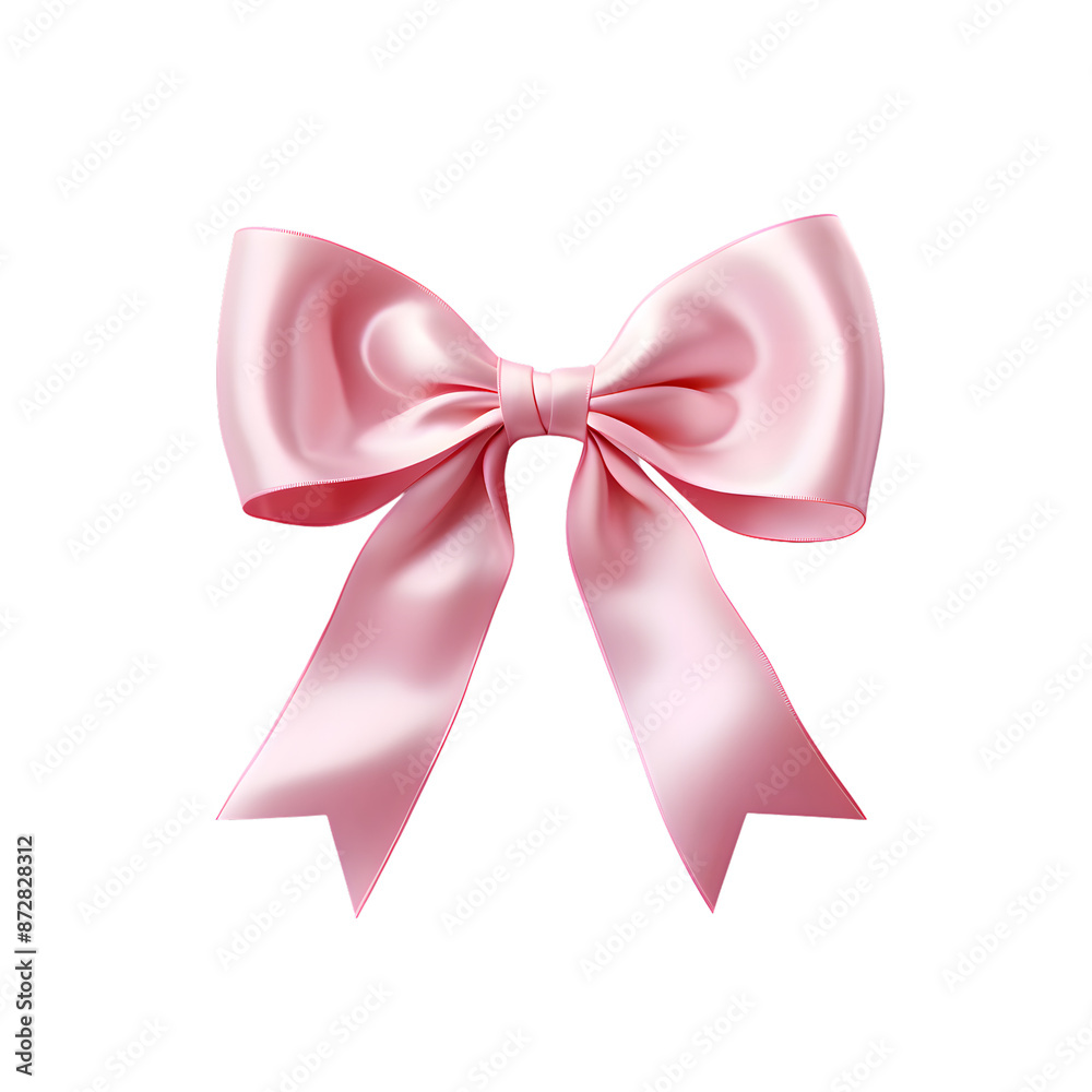 Pink silky bow isolated on transparent background Pink silky bow isolated on transparent background