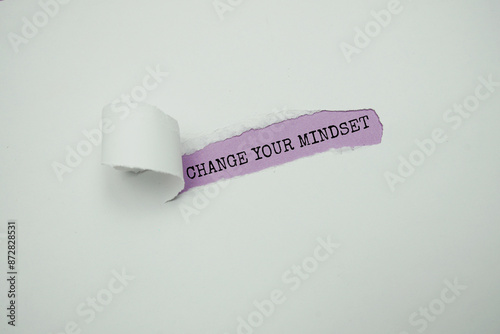 Change your mindset text message on purple background