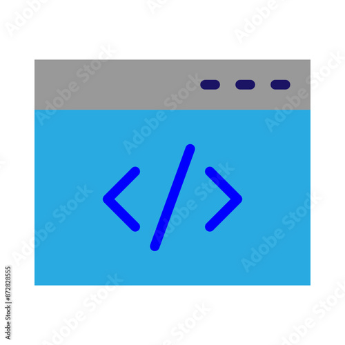 Web Coding Vector Flat Icon Design