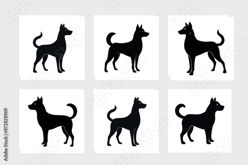 

     A set of cute dog vector illustration.
