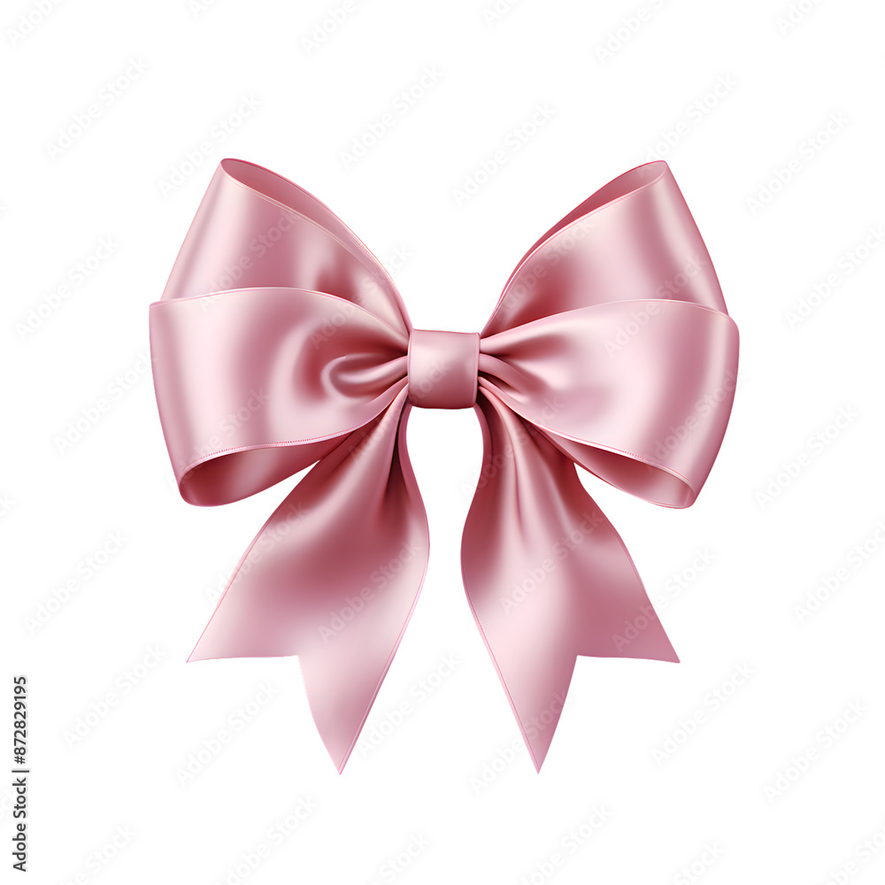 Pink silky bow isolated on transparent background Pink silky bow isolated on transparent background