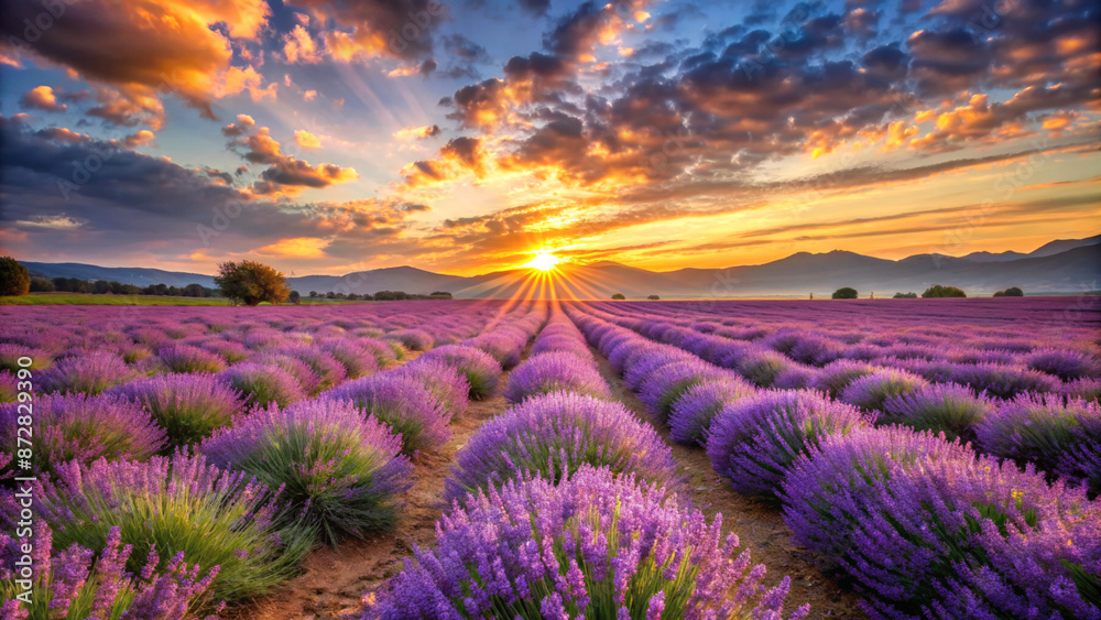 lavender field at sunset, flower, nature, summer, purple, sky, sunset, france, provence, meadow, plant, spring, green lavender field at sunset, flower, nature, summer, purple, sky, sunset, france, provence, meadow, plant, spring, green