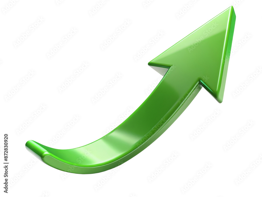 green curved arrow for demonstrating positive growth green curved arrow for demonstrating positive growth