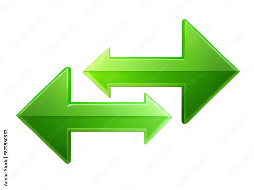 Green Double Arrow for Bidirectional Flow in Environmental Charts Green Double Arrow for Bidirectional Flow in Environmental Charts
