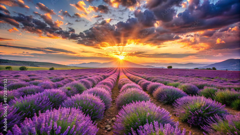 lavender field at sunset, nature, lavender, summer, flower, sun, meadow, cloud, grass, green, sunrise, purple, blue, agriculture lavender field at sunset, nature, lavender, summer, flower, sun, meadow, cloud, grass, green, sunrise, purple, blue, agriculture