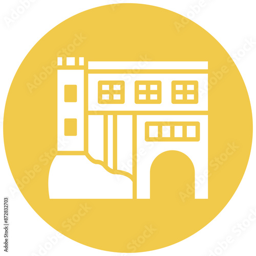 Amalfi Coastline vector icon. Can be used for Italy iconset.