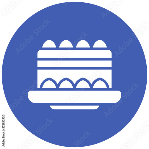 Tiramisu vector icon. Can be used for Italy iconset.