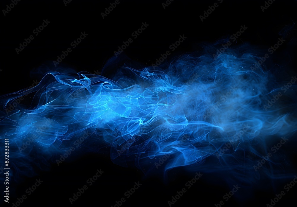 Obraz premium Abstract Blue Smoke Fog Wallpaper Background