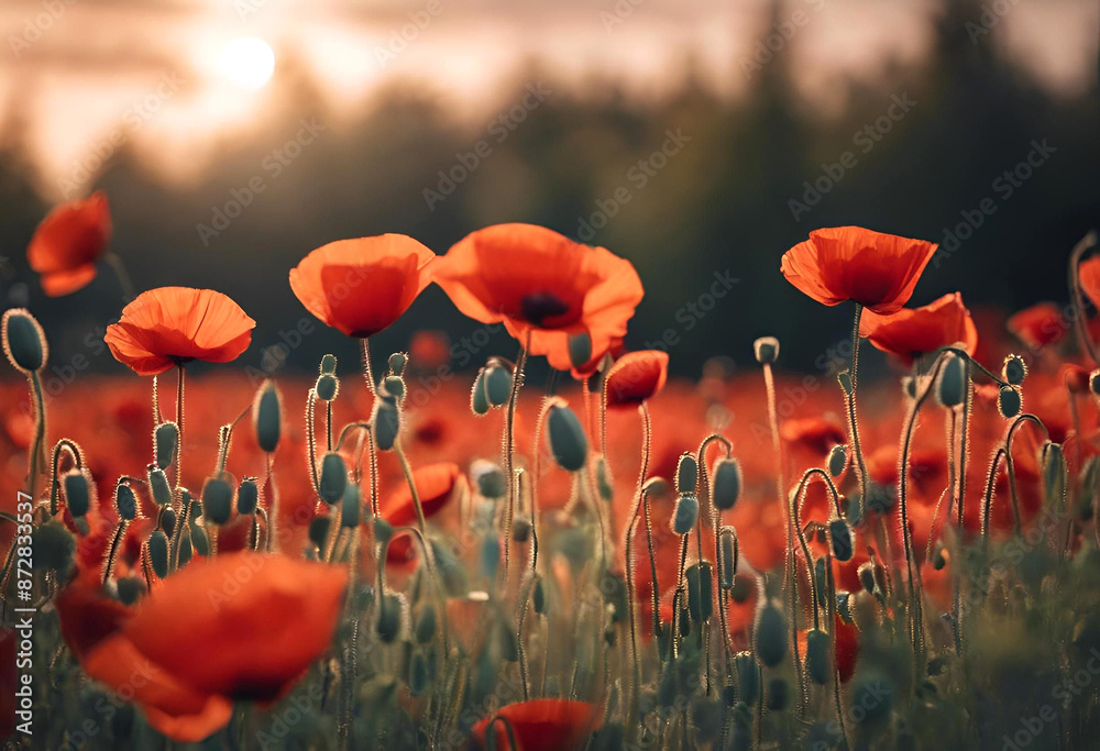 Obraz premium Champ de coquelicots