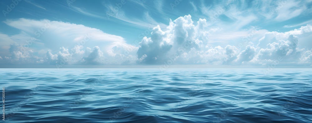 Ocean Background With Blue Sky and Clouds Ocean Background With Blue Sky and Clouds