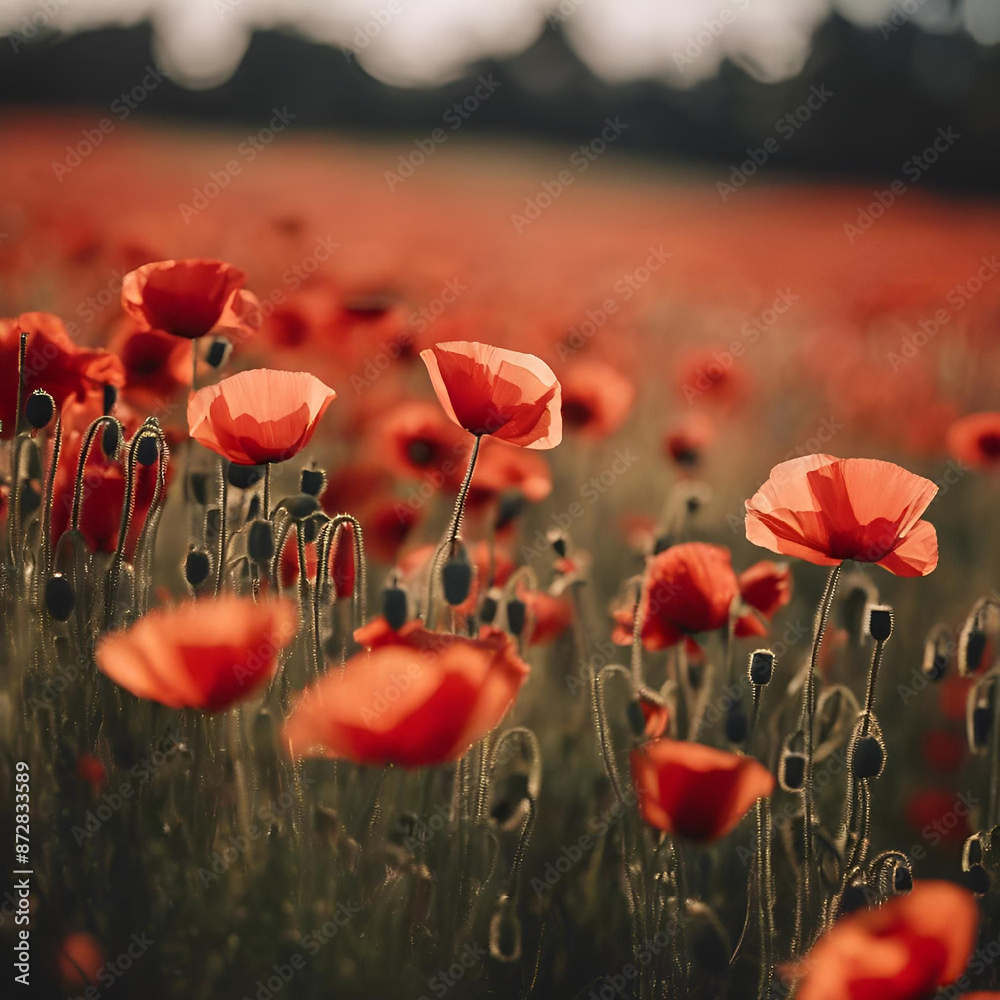 Fototapeta premium Champ de coquelicots