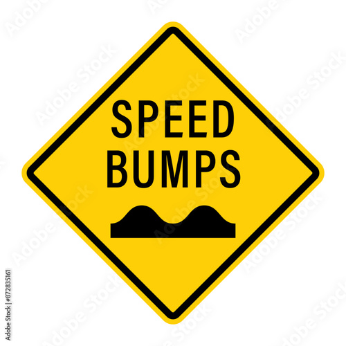 Speed Bumps warning road signs. Vector