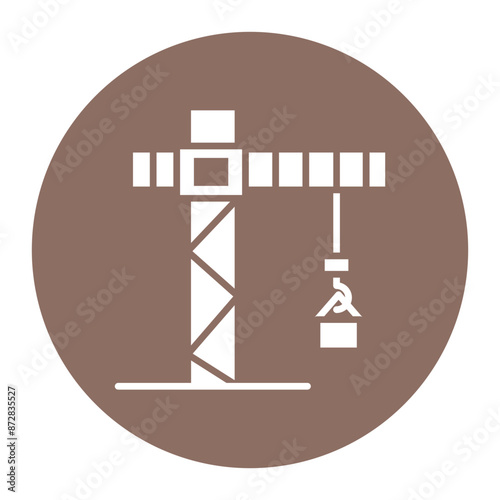 Tower Crane vector icon. Can be used for Warehouse iconset.