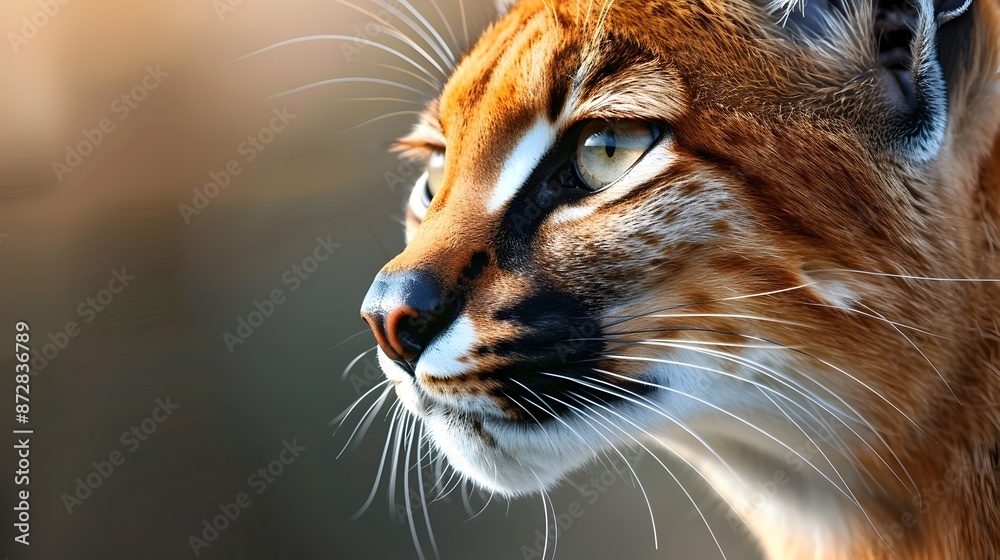 Inquisitive Caracal Intently Inspecting Its Surroundings Inquisitive Caracal Intently Inspecting Its Surroundings