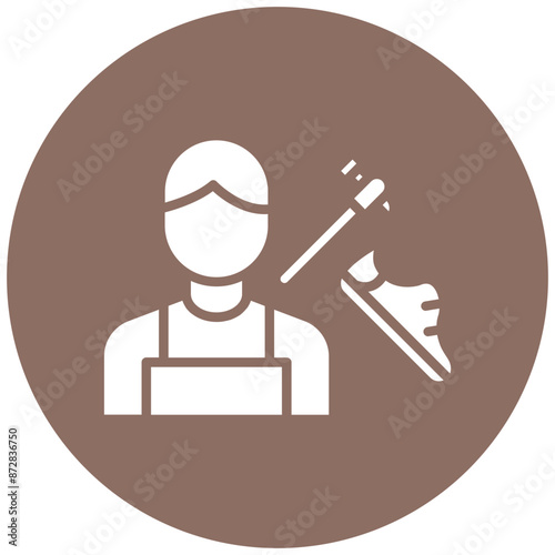 Shoe Maker Men vector icon. Can be used for Shoemaker iconset.