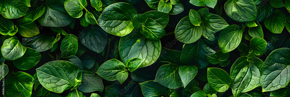 green leaves top view