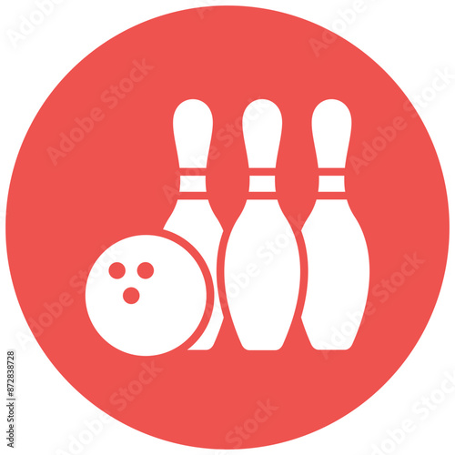 Bowling vector icon. Can be used for Bowling iconset.