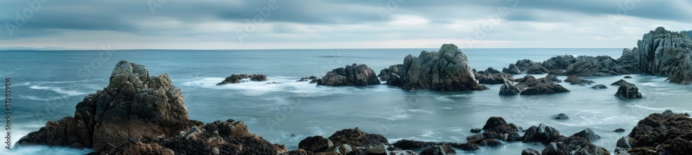 Rocky Seascape with Cloudy Sky Rocky Seascape with Cloudy Sky