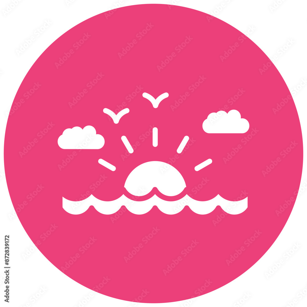 Sunset vector icon. Can be used for Beach Resort iconset. Sunset vector icon. Can be used for Beach Resort iconset.