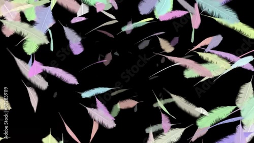 Wallpaper Mural feathers wing bird flowing away center particle background Torontodigital.ca