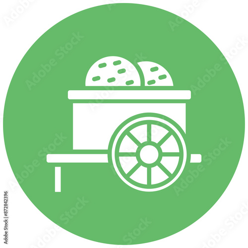 Wood Cart vector icon. Can be used for Medieval iconset.