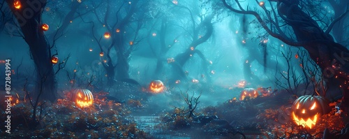 Spooky Forest with Glowing ...