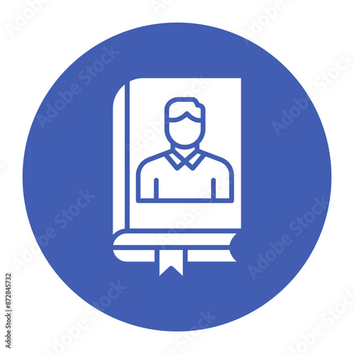 Autobiography vector icon. Can be used for Literature iconset.