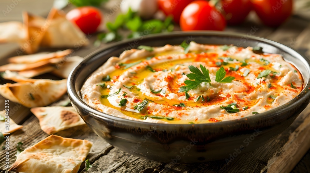 Vegan Delight: Creamy Hummus with Tahini and Chickpeas Vegan Delight: Creamy Hummus with Tahini and Chickpeas