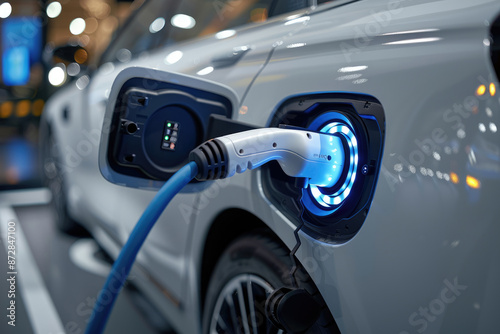 New energy vehicles replenish electricity at charging stations