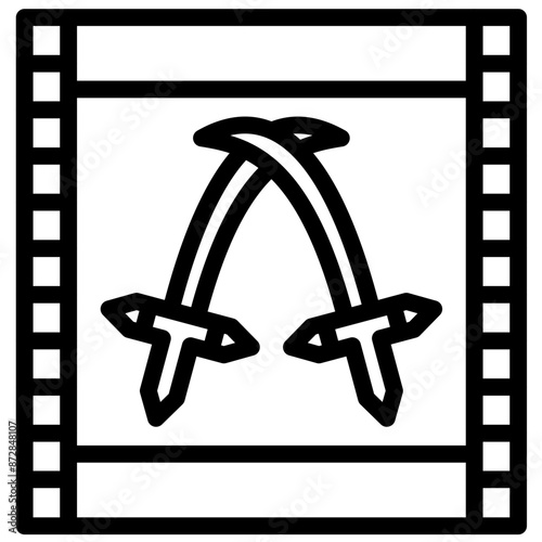 Action Film vector icon illustration of Filmmaking iconset.