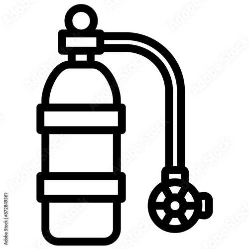Diving Cylinder vector icon illustration of Vacation and Tourism iconset.