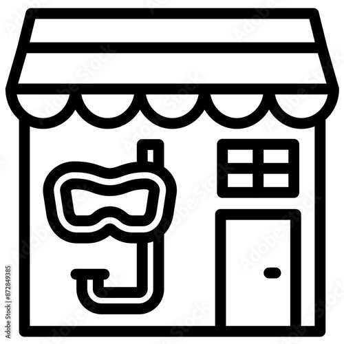 Dive Shop vector icon illustration of Vacation and Tourism iconset.