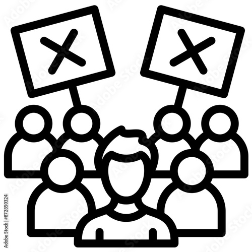Strike vector icon illustration of Protesting and Civil Disobedience iconset.