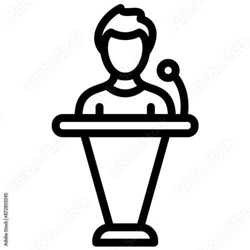 Speech vector icon illustration of Protesting and Civil Disobedience iconset.